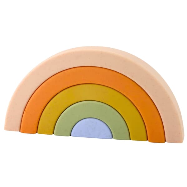 Sensoriske gummiblokke regnbue pastel 5-pack til småbørn
