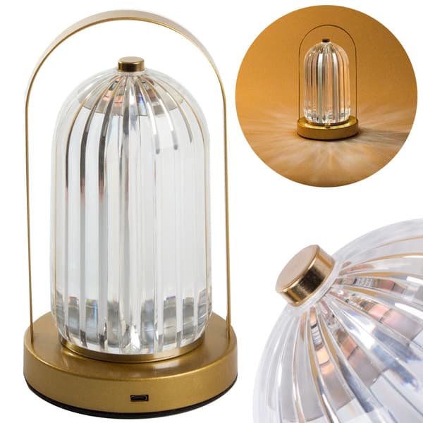 Bordlampe LED med glasdiffusor touch USB-opladning 21 cm