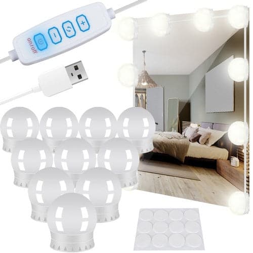 LED-spejlbelysning USB 30 tilstande 3 farvetemperaturer 4,5 m kabel