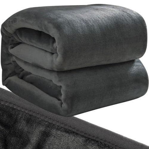 Mikrofiberfilt grå 200x160 cm polyester, maskintvätt 30°