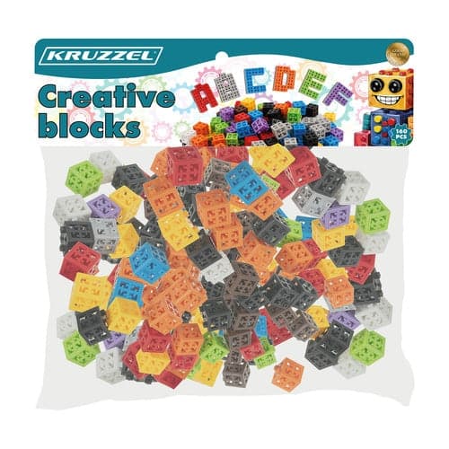 3D-byggblock för barn 160 delar ABS-plast multicolor 2x2x2 cm
