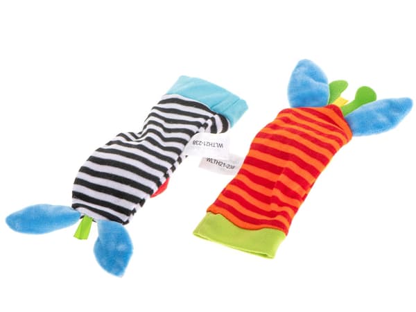 Dyrestrømper baby med rangle 2-pak blød polyester CE