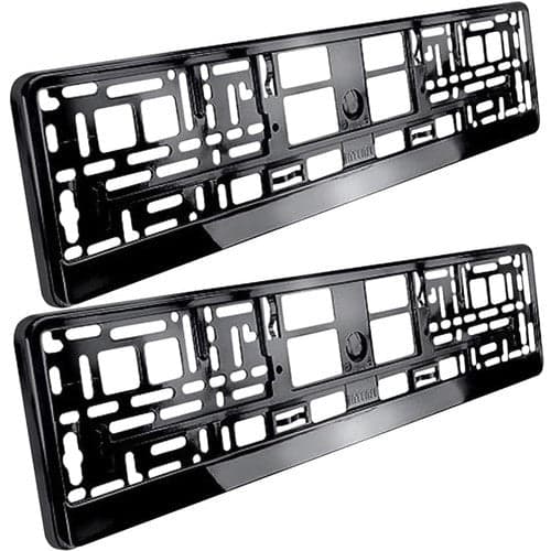 Nummerpladerammer EU 53x13,5 cm ABS plast sort 2-pack