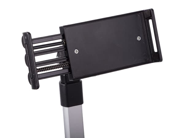 Mobil- og tabletstativ 2-i-1 til 2 enheder, justerbart, sort
