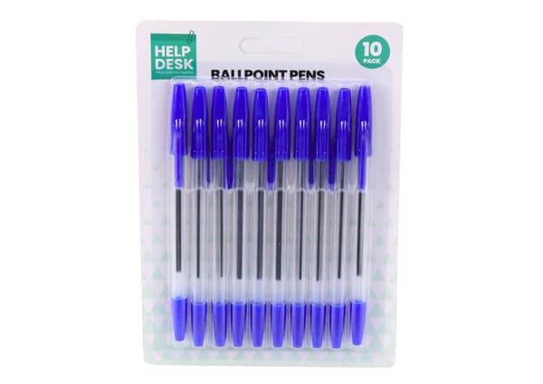 Kulspetspennor blå 10-pack 1 mm spets 0,4 mm linjebredd