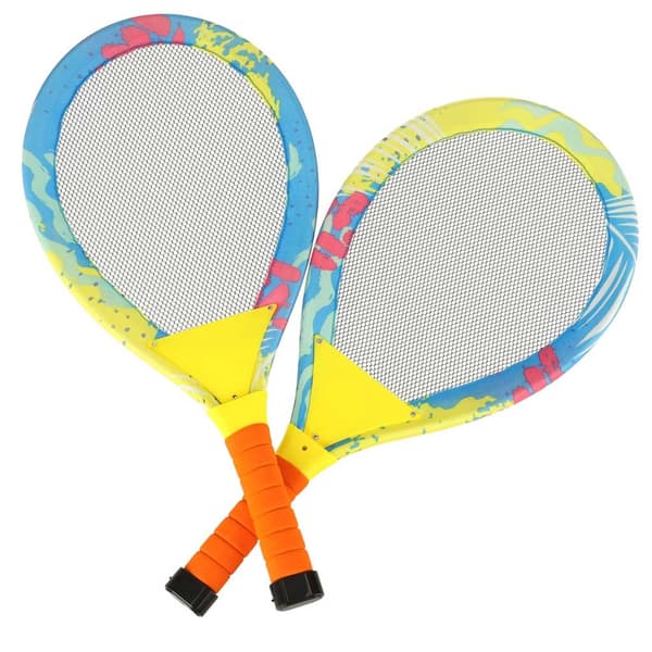 LED-belysta badmintonrack set 2-pack med 2 shuttles inkl batterier