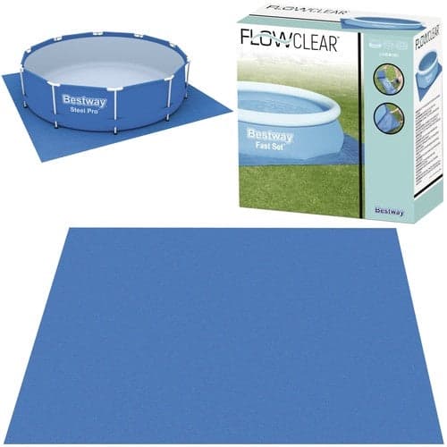 Poolmåtte PVC 335x335 cm beskyttelse mod snavs/punktering til alle pooltyper
