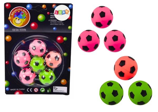 Gummibolde fodbold mini 3 cm 6-pack studsbolde til børn 3+