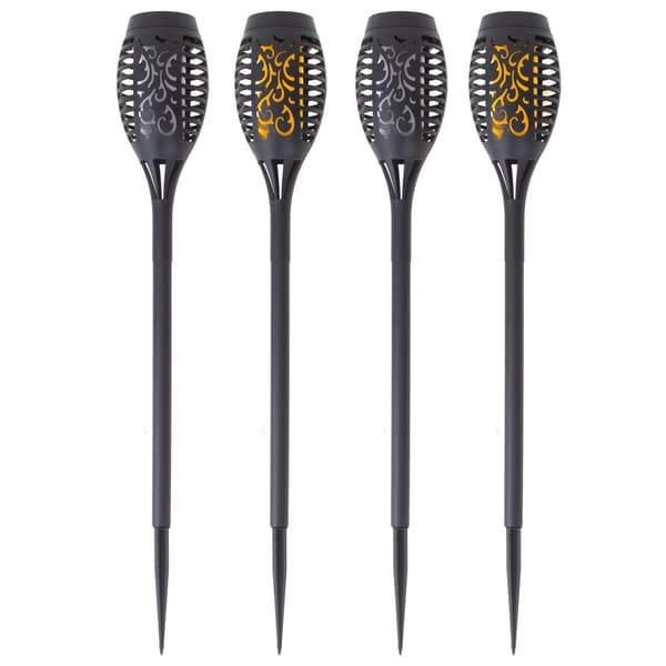 Solcellefakler til have 4-pak 12 LED 51,5 cm