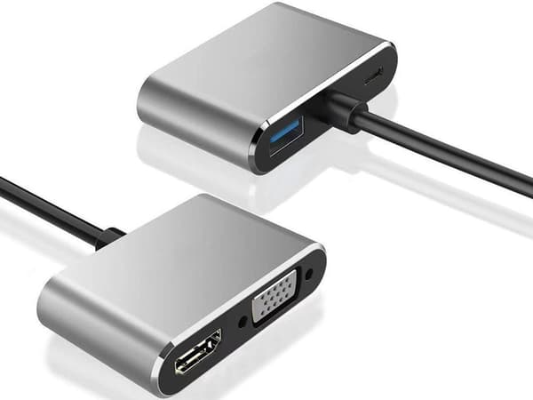 USB-C hub til HDMI/VGA 4K, USB 3.0, USB-C PD 87W