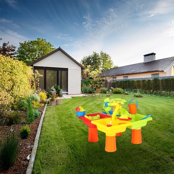 Vand- og sandbord til børn 3+ med render, møller og tilbehør