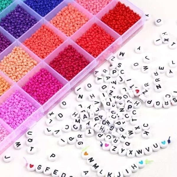 DIY Pärllåda Seed Beads & Bokstavspärlor – 7000 Pärlor för