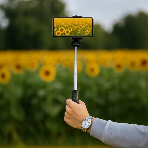 Selfie stick stativ 2-i-1 Bluetooth med fjärrkontroll 92 cm iOS/Android