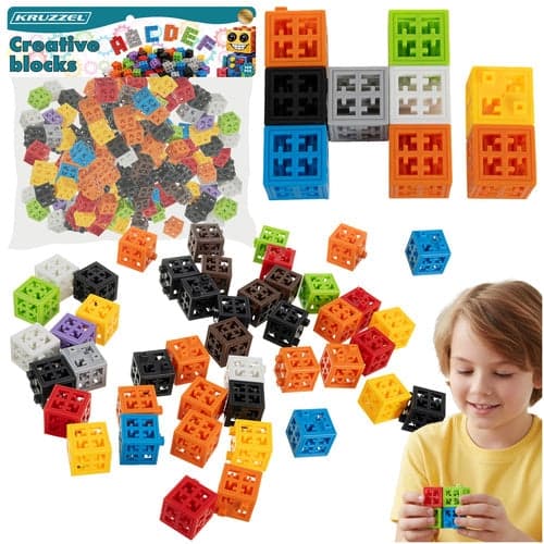 3D-byggeklodser til børn 160 dele ABS-plast multicolor 2x2x2 cm