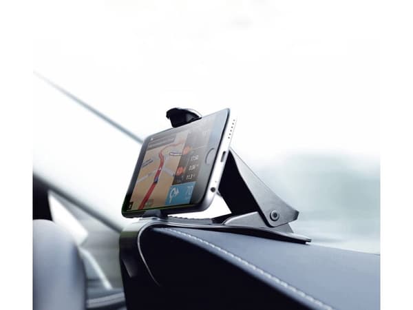 Mobilholder til instrumentbræt sort max 8 cm kæbebredde