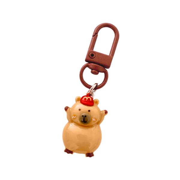 Mini capybara nyckelringar 4-pack 3 cm plastfigurer