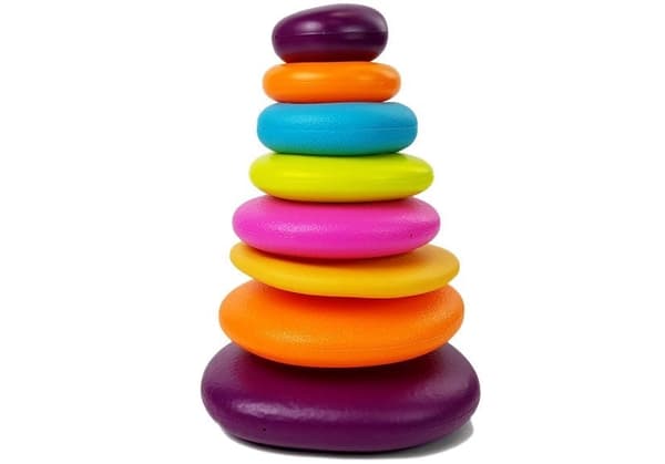Stablelegetøj ringpyramide 7 ringe blød plast 18+ mdr 25 cm