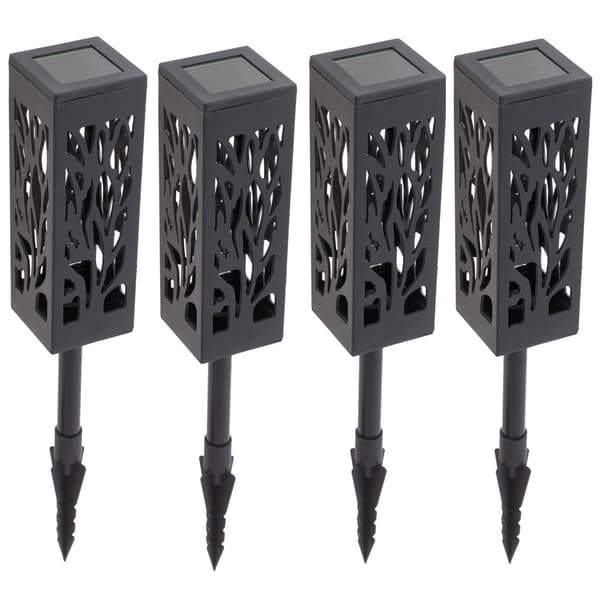 Solcellslampor markspett IP44 varmvit 4-pack 39 cm med ljussensor