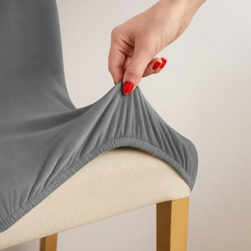 Stolsöverdrag 6-pack elastiska mörkgrå 65x40x35 cm universella