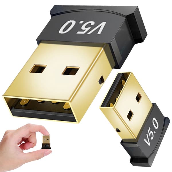 Bluetooth-adapter USB 5.0 för dator/laptop svart räckvidd 20 m
