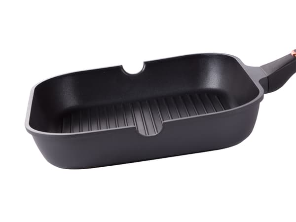 Grillpande 28 cm støbt aluminium non-stick sort