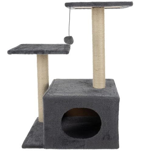 Kattekradsetræ 71 cm med 4 niveauer, platform & hule grå/beige