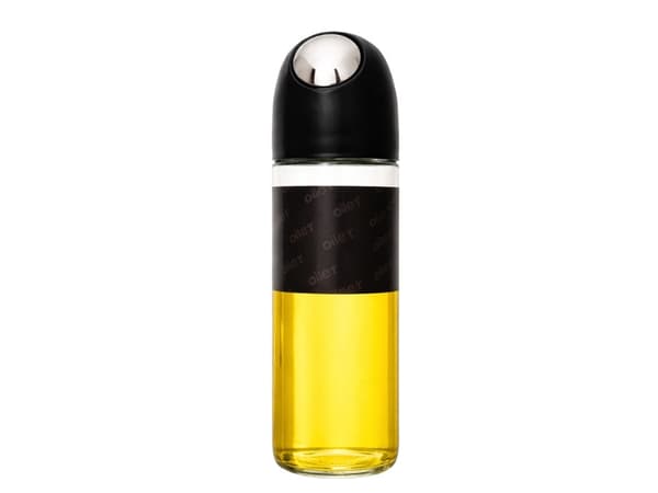 Oljedispenser i glas 510 ml med gravitationslåg sort