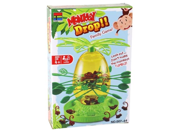 Arkadspel Monkey Drop Falling Monkeys i trä, 1-3 spelare, 3+ år