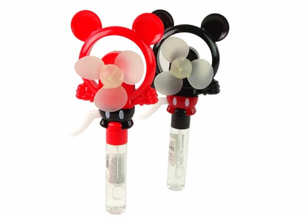 Sæbeboblemaskine vindmølle Mickey Mouse med sæbeboblevæske, rød/sort
