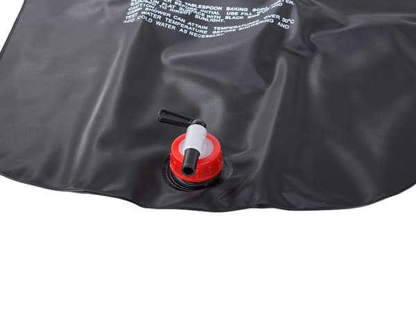 Solbruser campingbruser 20 L PVC sort med termometer og slange