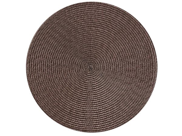 Rund bordstablett i plast flätad brun 38 cm 1-pack