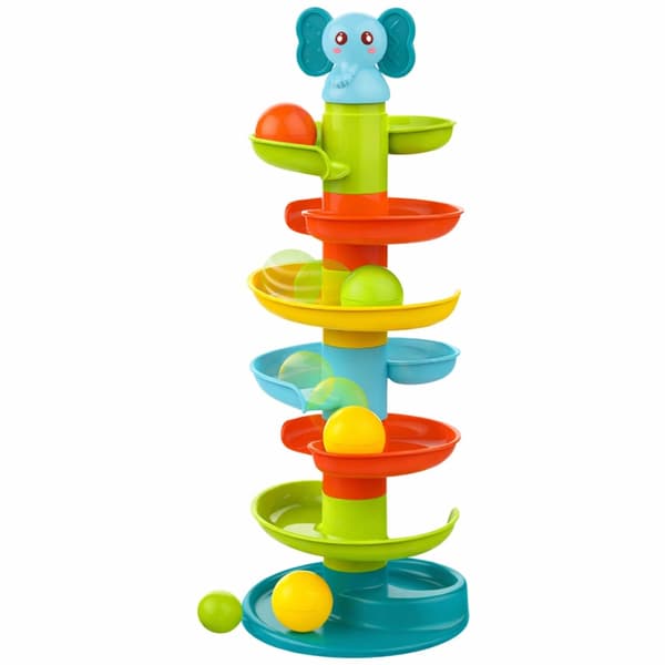 Boldtårn boldrutsjebane i plast 7 niveauer 47 cm med 6 bolde