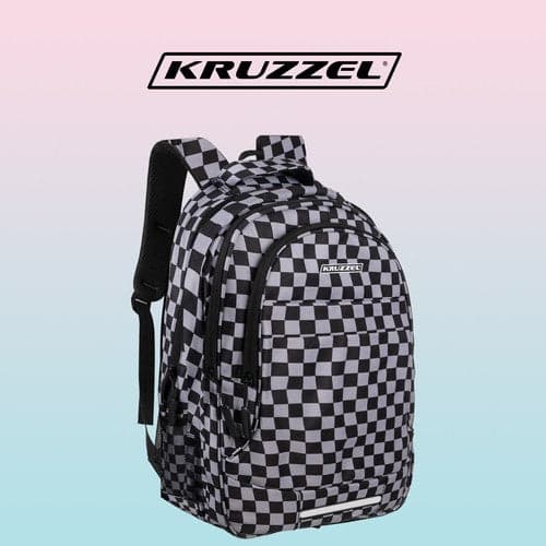 Rygsæk 22L med laptoprum og skobag, sort ternet 600D Oxford