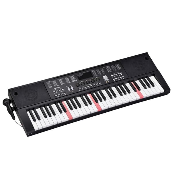 Keyboard 61 tangenter med Key Light, LCD, mikrofon & notställ, USB