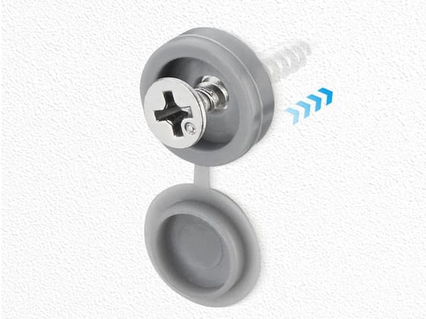 Skruvskydd täckpluggar 13 mm ljusgrå plast, 100-pack