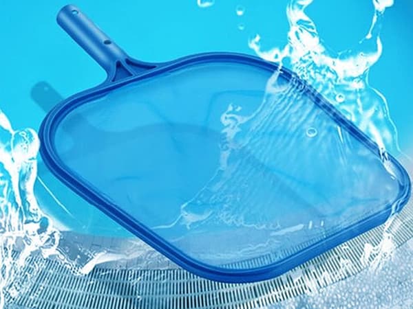 Poolskimmer oval med finmasket net, blå, til teleskopskaft 30 mm