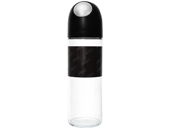 Oljedispenser i glas 510 ml med gravitationslåg sort