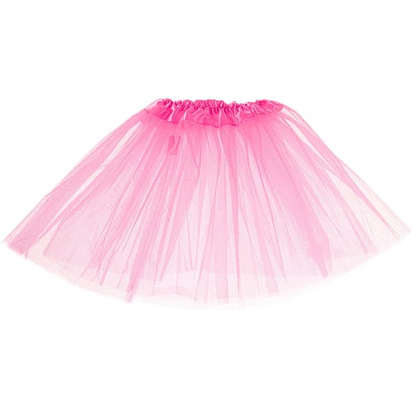 Rosa tyl tutu-nederdel til børn 3 lag elastisk talje 29 cm