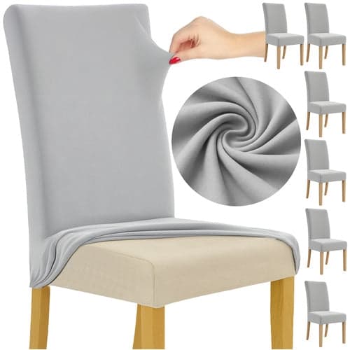 Stolsöverdrag 6-pack elastiska ljusgrå 65x40x35 cm universella