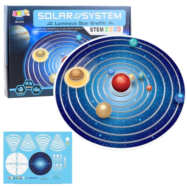 DIY solsystem modellkit att måla, lyser i mörker, STEM för barn