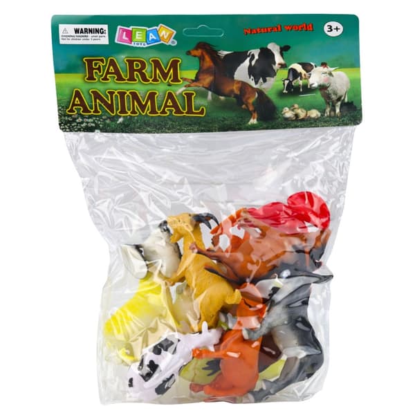 Bondgårdsdjursfigurer 12-pack i plast, 10–11 cm