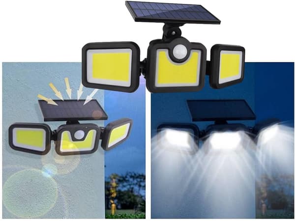 Aurinkokatuvalaisin 103 COB LED IP67 liike-/hämäräsensorilla