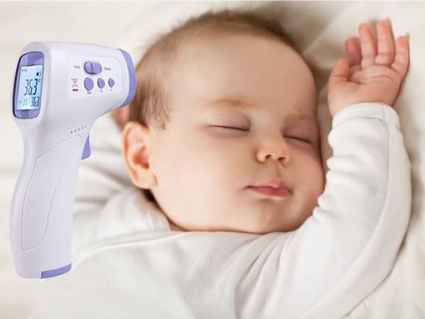 Beröringsfri infraröd febertermometer 1 s LCD minne