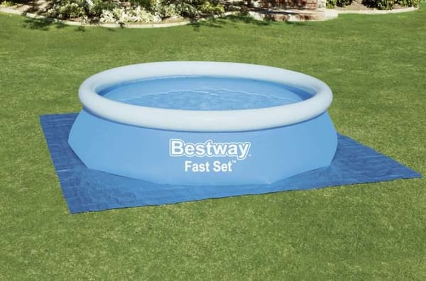 Poolmåtte PVC 335x335 cm beskyttelse mod snavs/punktering til alle pooltyper