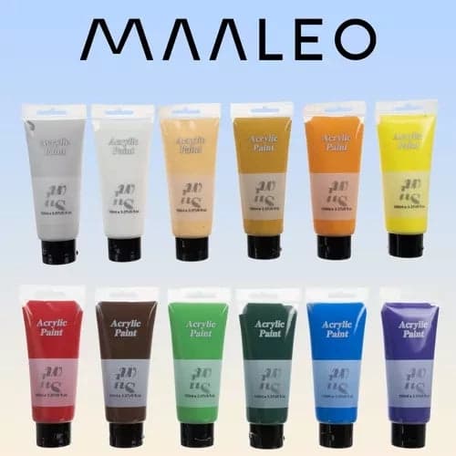Akrylfärg set 12x100 ml tuber, giftfri och luktfri