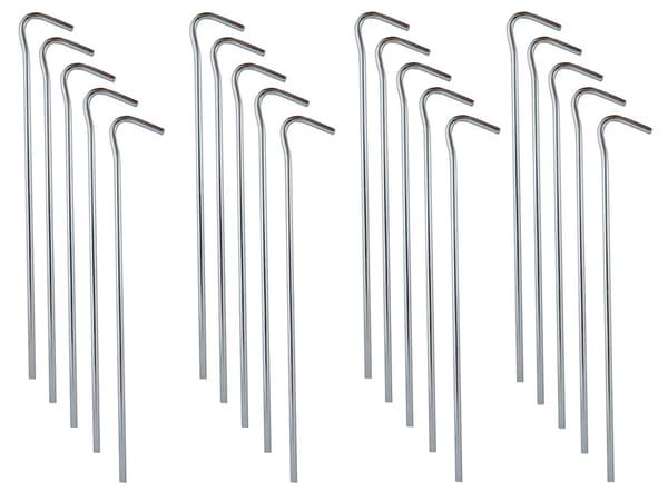 Tältpinnar i stål 18 cm 20-pack silver