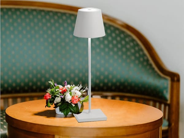 Sengebordslampe LED touch dæmpbar 3 lysindstillinger hvid 38 cm USB-C