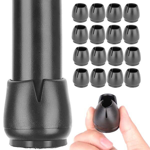 Stolefødder møbelglidere silikone/filt til runde ben 12–16 mm, 16-pack