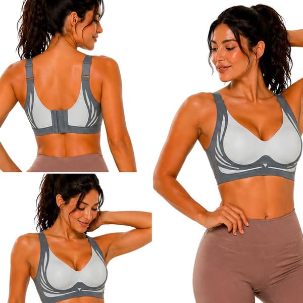Push-up urheiluliivit pehmusteilla, grå, 2XL, nylon/spandex