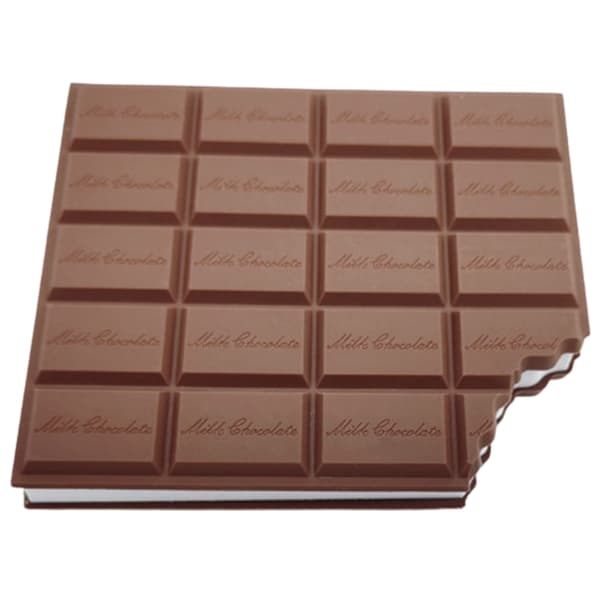 Notesbog i form af chokoladebar, duftende, sider uden linjer 10,5x9 cm